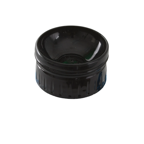 AV Blue Collection Bottle,"Black screw cap close-up with open interior"