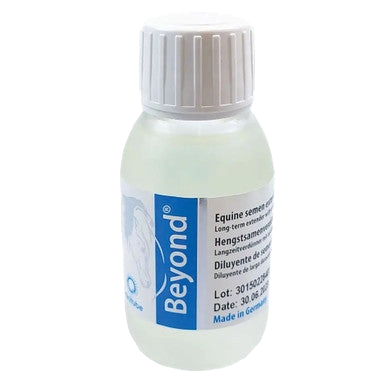 Beyond® Semen Extender,"Small bottle with white cap and printed label"
