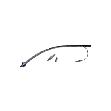 Silicone Flush Catheter 28 French,"Curved clear catheter with two small connector pieces"