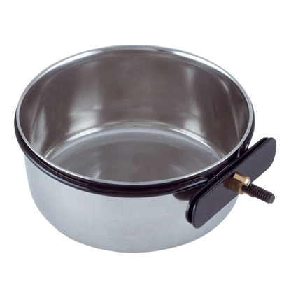 Coop Cups with Bolt Clamp,"Metal cup with black bolt clamp attached"