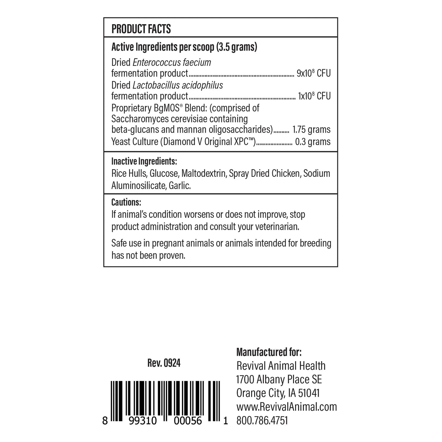Doc Roy's® GI Synbiotics™,"Back label with product facts panel and barcode"