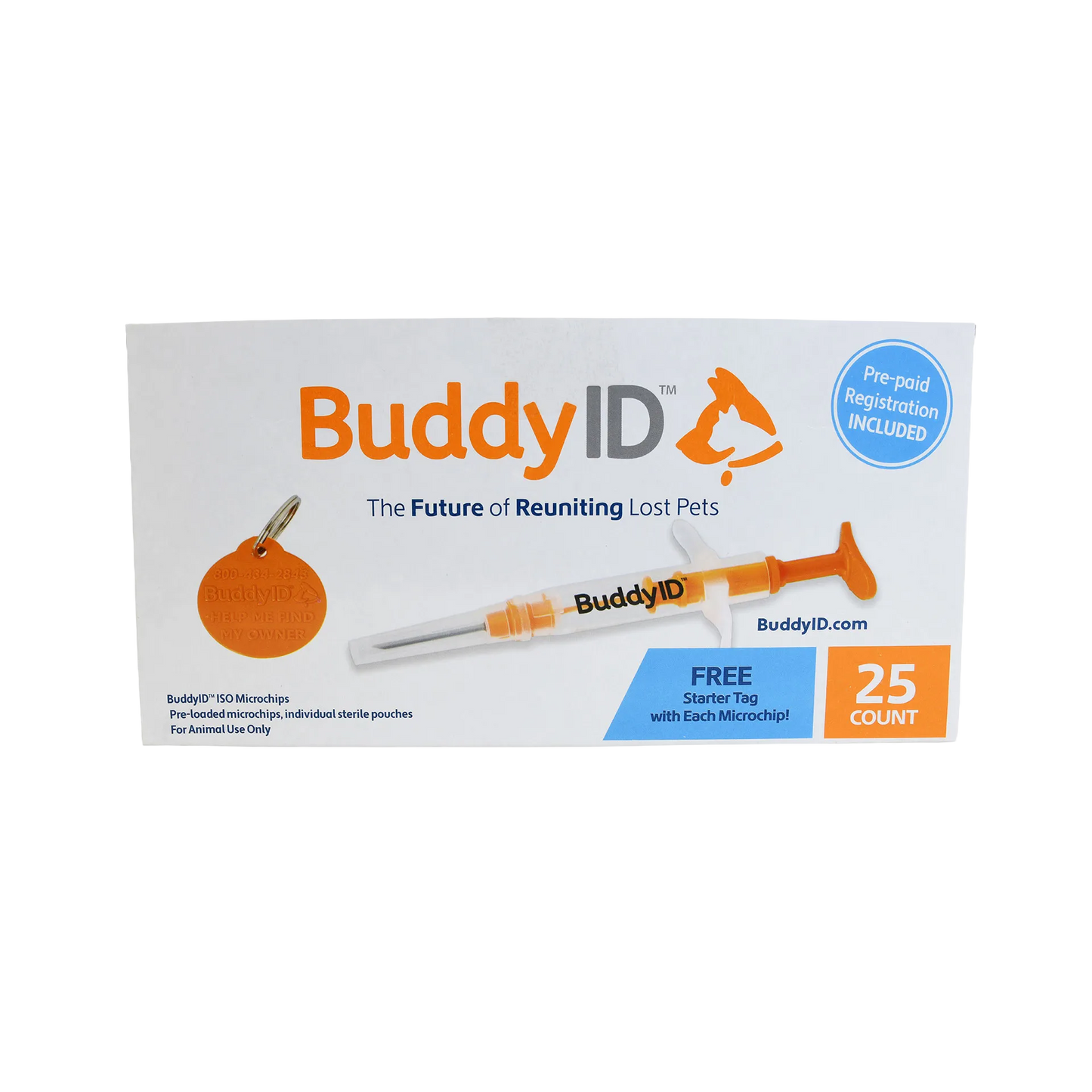 Deluxe Puppy Vaccination and Microchip Bundle,"Microchip box with applicator syringe and round pet tag"