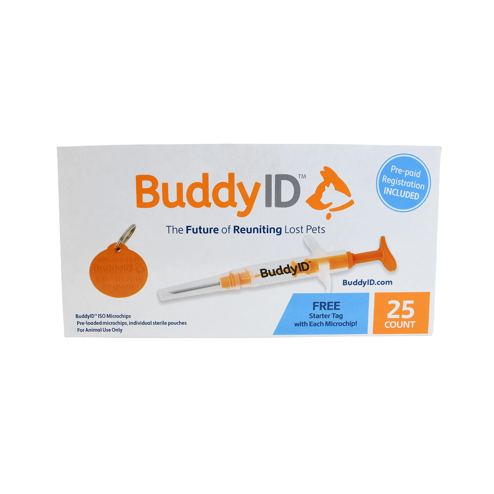 Deluxe Puppy Vaccination and Microchip Bundle,"Microchip box with applicator syringe and round pet tag"