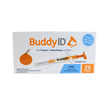 Deluxe Puppy Vaccination and Microchip Bundle,"Microchip box with applicator syringe and round pet tag"