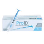 ProID® ISO Microchips,"Blue microchip syringe in front of product box"