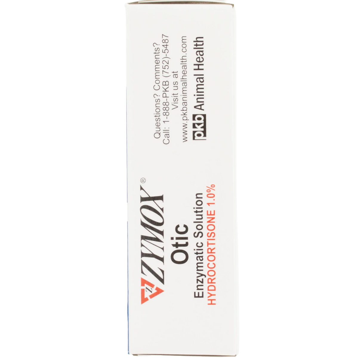 Zymox® Otic HC 1.0% Enzymatic Solution,"Side view of white product box"