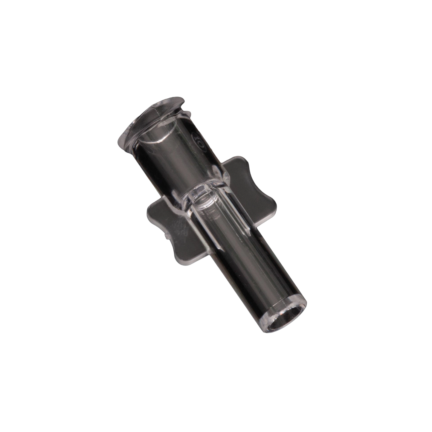 Straw Adapter,"Clear plastic tube adapter with side tabs"