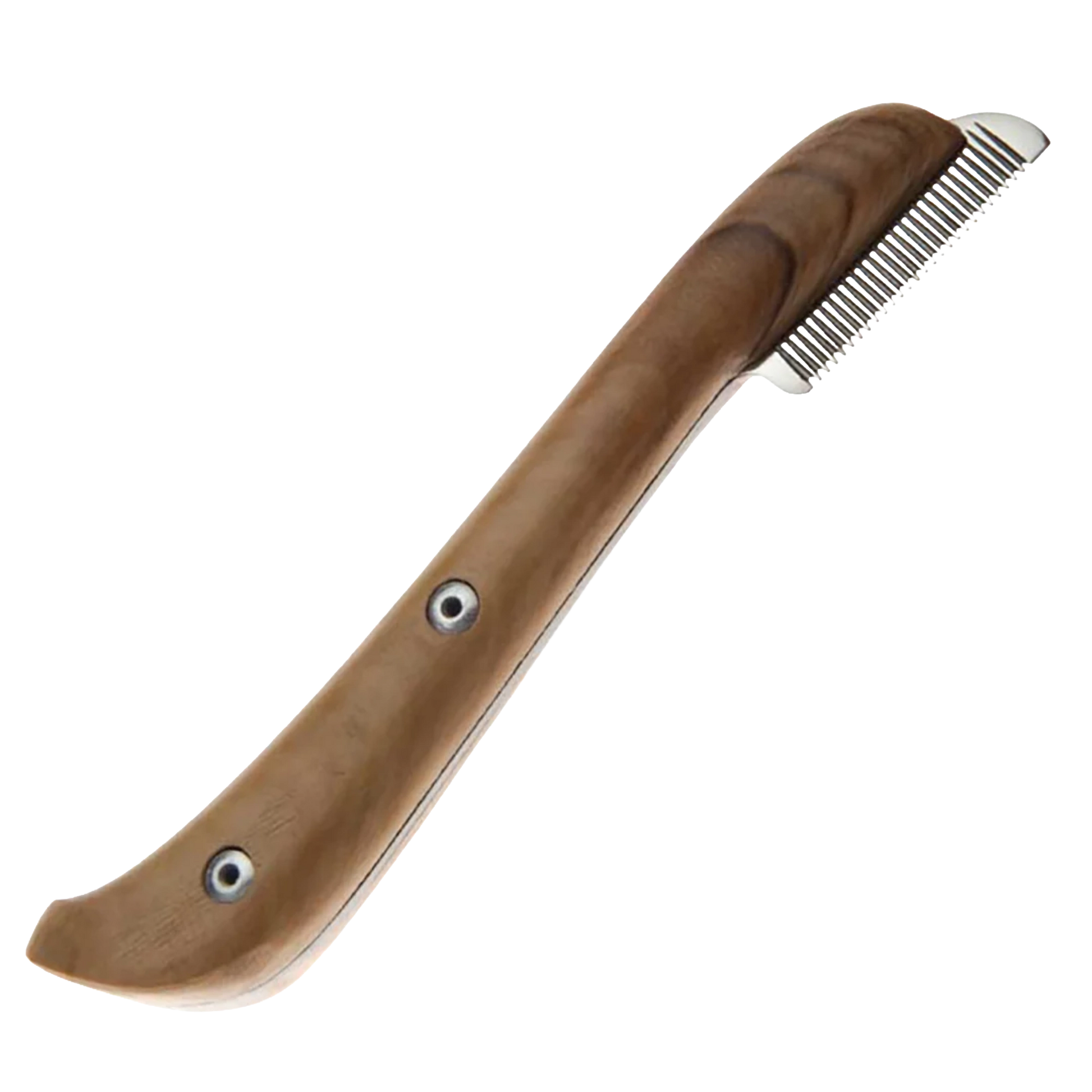 Aaronco Fine Stripping Knife,"Wood-handled stripping knife with fine metal teeth"
