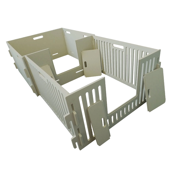 MagnaBox MagnaPen Extension,"Interlocking slotted panel pieces with rectangular inserts"