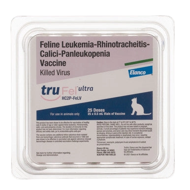 TruFel™ Ultra HC2P-FELV (Ultra Fel-O-Vax FVRCP+FELV),"Square 25-dose vaccine tray pack"