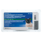 Nobivac® Feline 1-HCPCh+FeLV,"Front package view in clear blister pack with cat image"