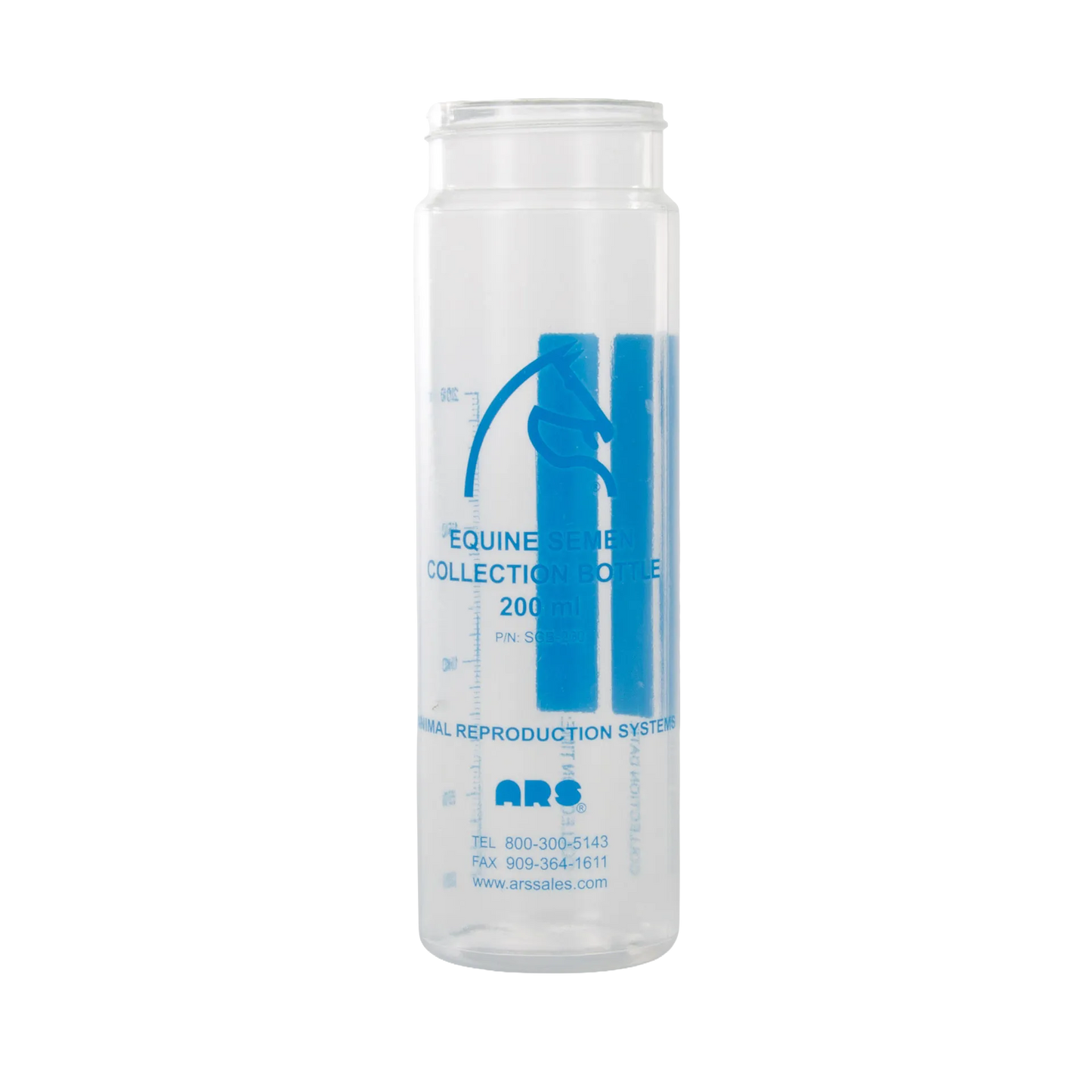 ARS Colorado Collection Bottle,"Clear cylindrical bottle with blue measurement markings"