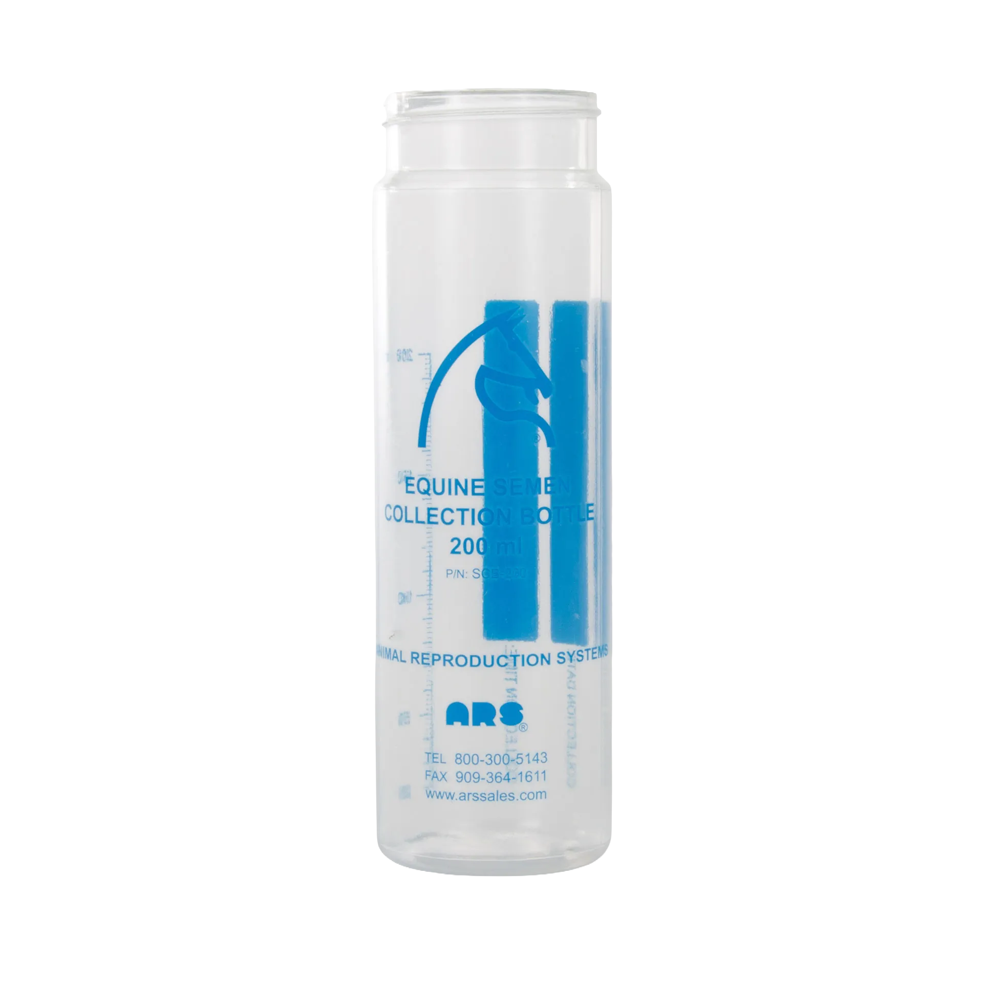 ARS Colorado Collection Bottle,"Clear cylindrical bottle with blue measurement markings"