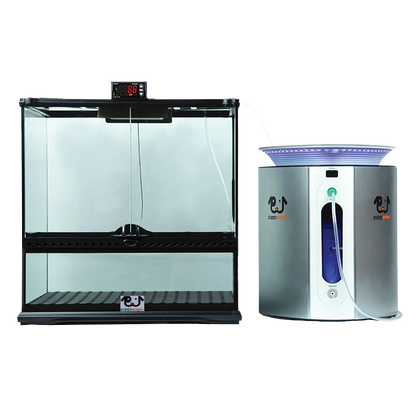 Puppywarmer® Puppy Incubator,"Glass incubator with digital display and separate humidifier unit"