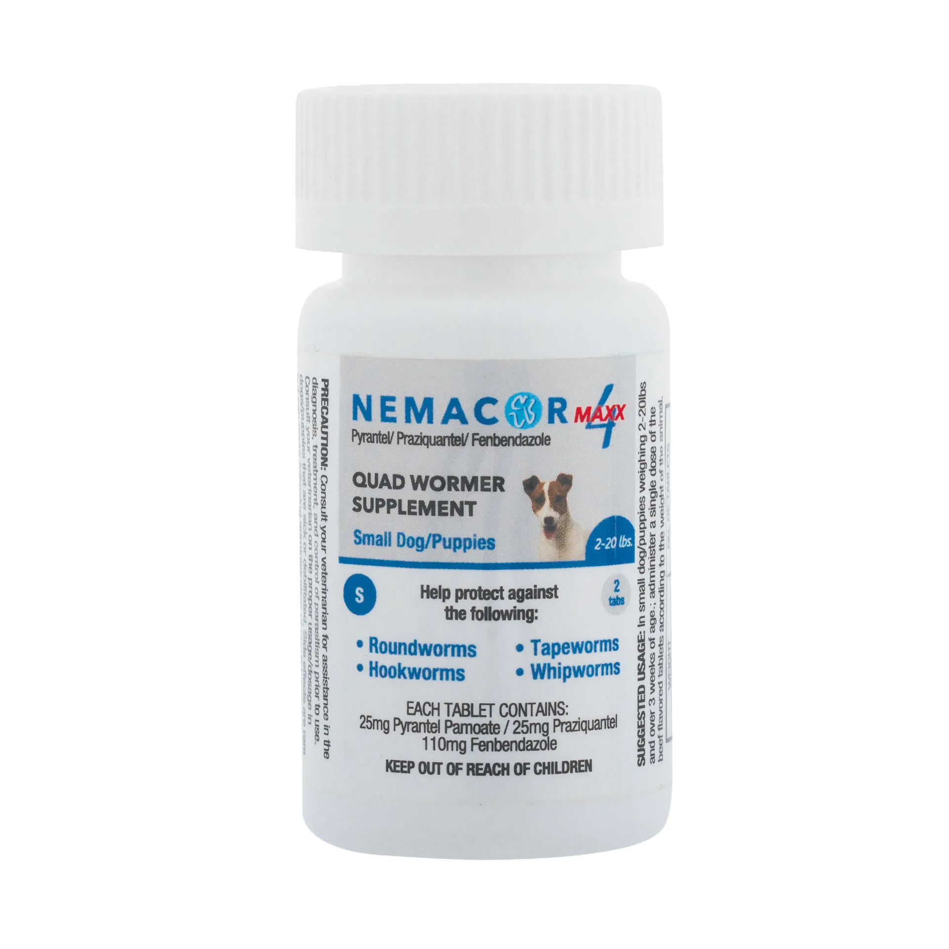 Nemacor Maxx 4,"White bottle with ribbed cap and front label"