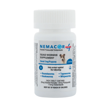 Nemacor Maxx 4,"White bottle with ribbed cap and front label"