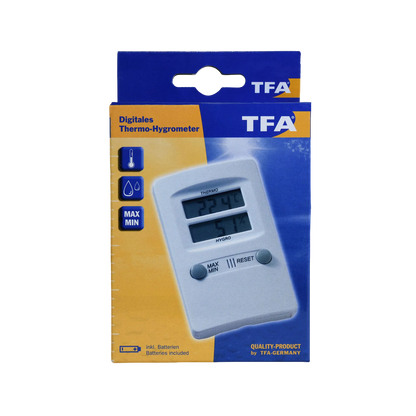 Basic Whelping/Queening Area Bundle,"Boxed digital thermo-hygrometer with display and buttons"