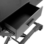 "50"" Dog Grooming 908P Electric Table with Drawer by Waggz","Open black storage drawer under grooming table"