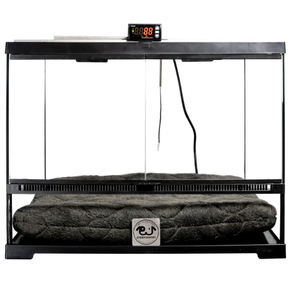 Puppywarmer Bundles,"Glass enclosure with digital controller and gray warming pad"