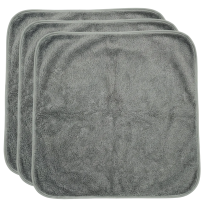 Puppywarmer Bundles,"Stack of three gray plush square pads"