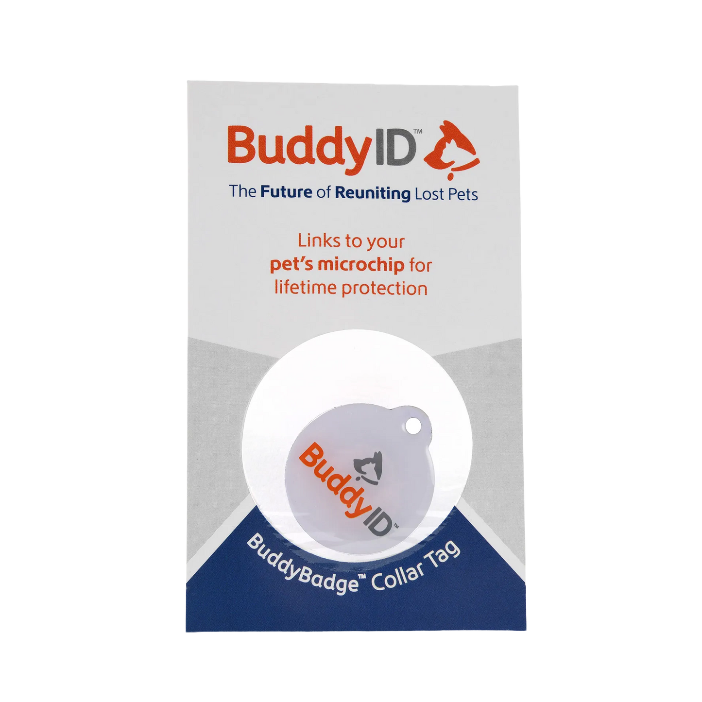 Deluxe Kitten Vaccination and Microchip Bundle,"Packaged round collar tag in blister card"
