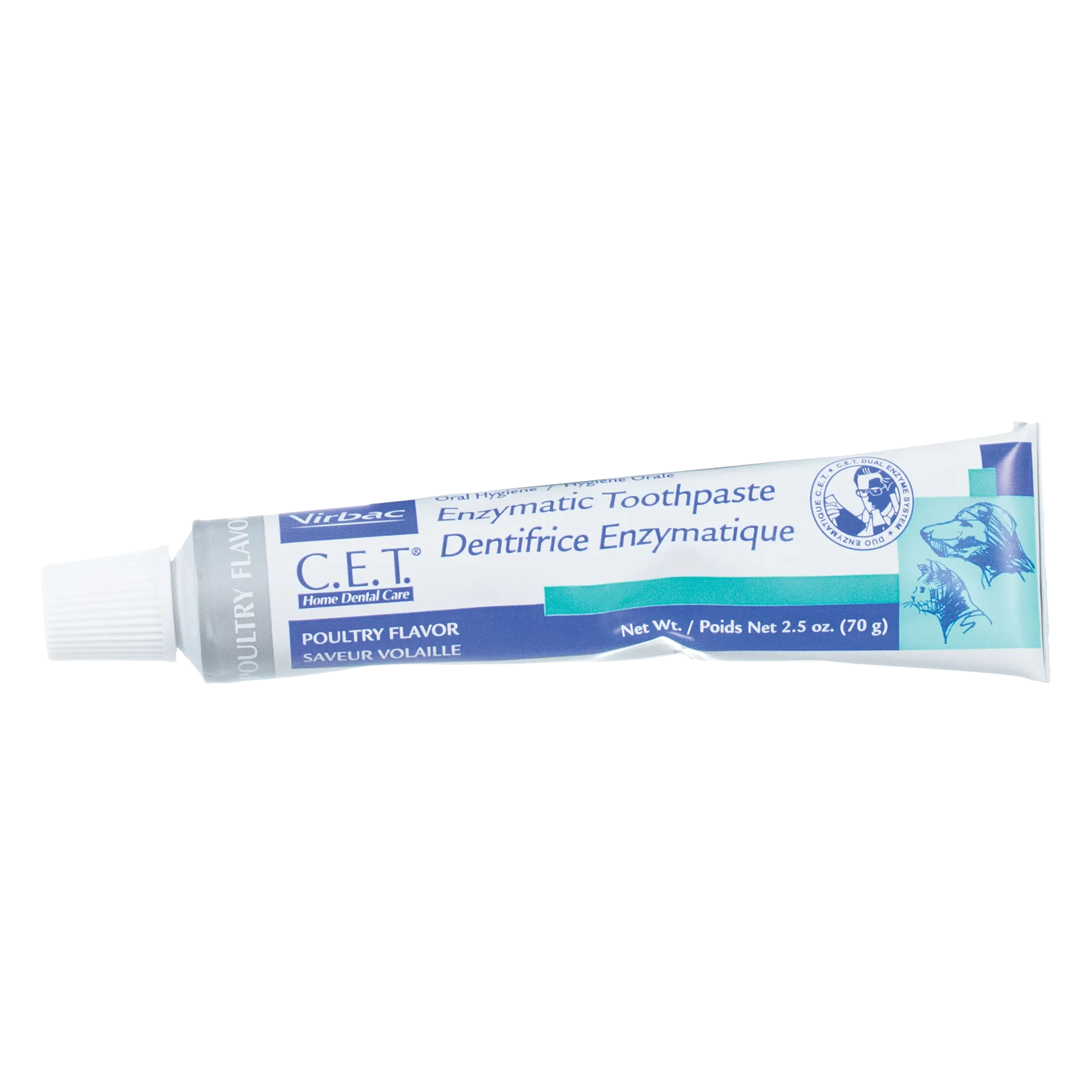 C.E.T.® Enzymatic Toothpaste,"Toothpaste tube with white cap and blue label"