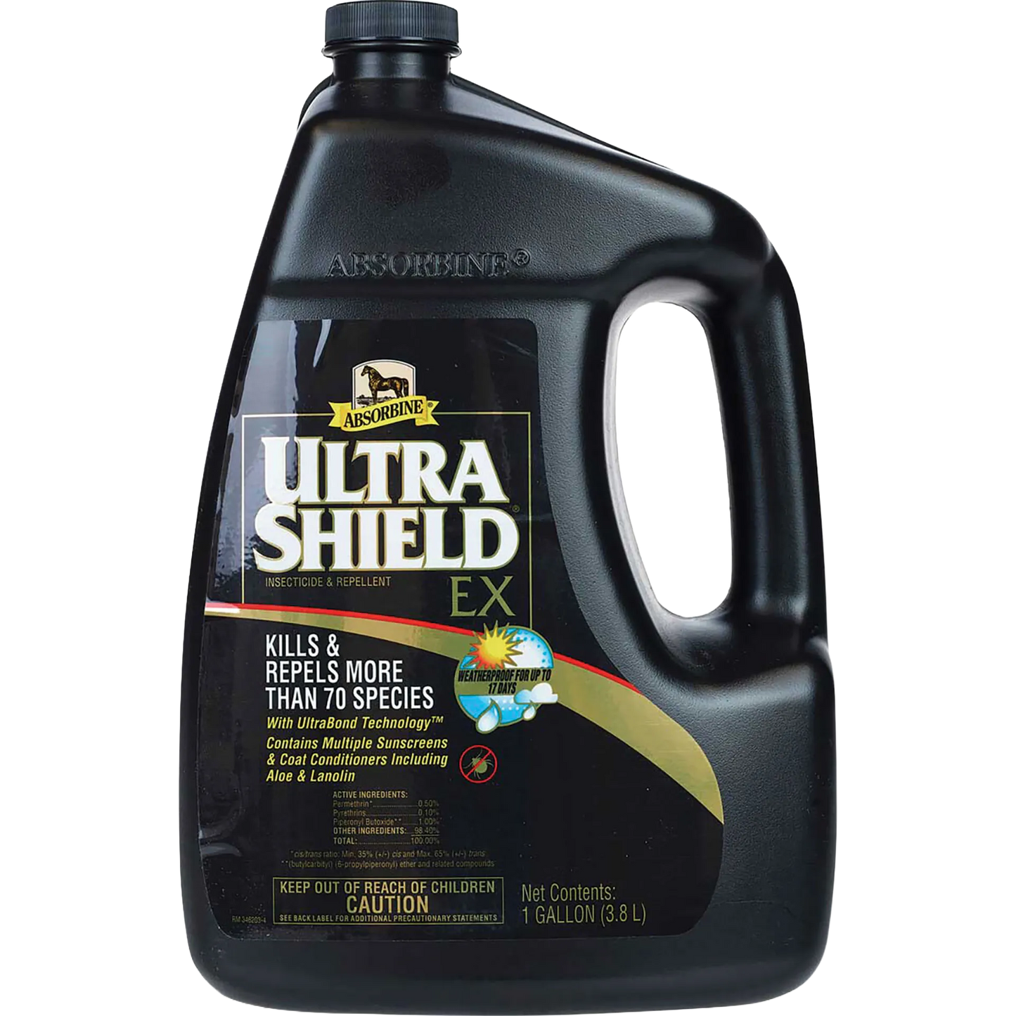 UltraShield® EX Insecticide & Repellent,"Black gallon jug with handle and screw cap"