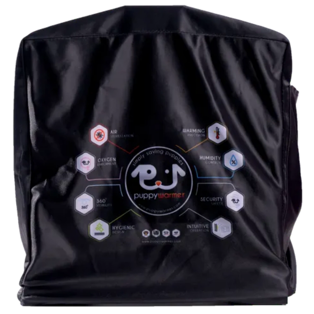 Puppywarmer Cover,"Black fitted cover with front printed graphic"