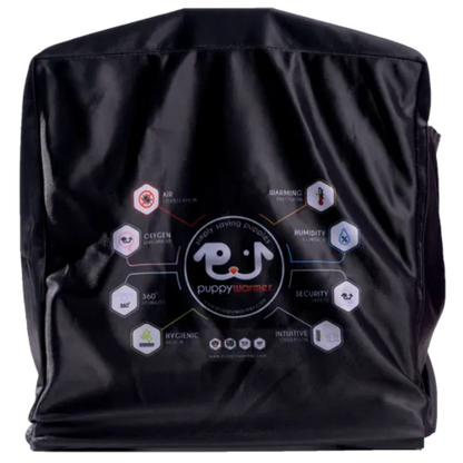 Puppywarmer Cover,"Black fitted cover with front printed graphic"