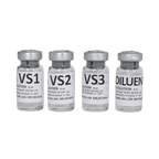ABT Equine Vitrification Kit,"Four clear labeled vials with silver caps"