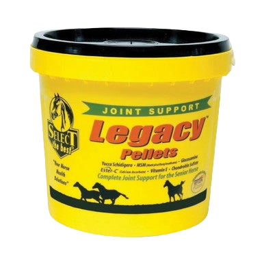 Legacy Joint Support for Senior Horses,"Yellow pellet tub with black lid"