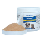 Doc Roy's® FeCease™,"White jar with scoop of tan powder"