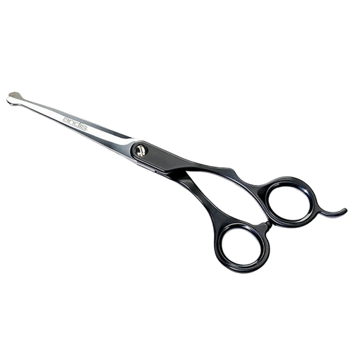 Andis® Premium Shears,"Black hair shears with finger rest and silver blades"