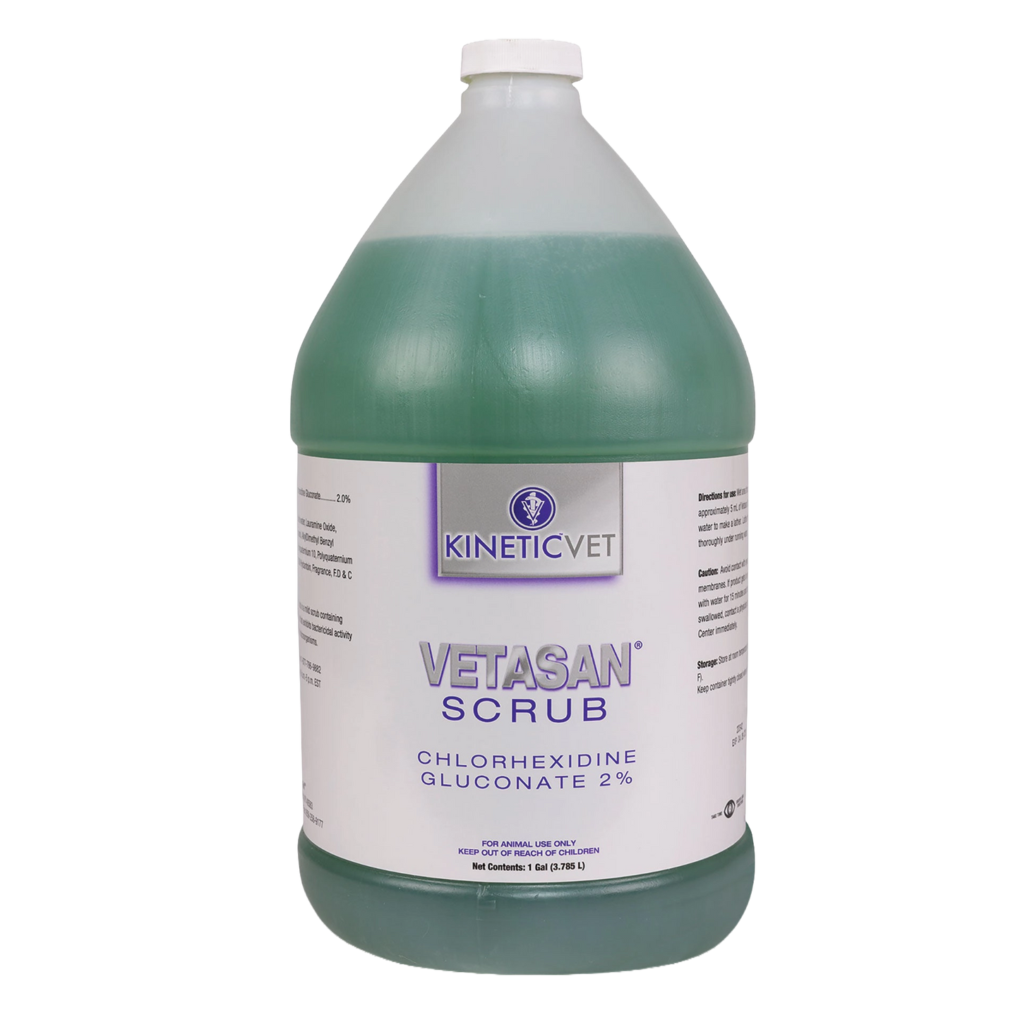 Vetasan® Scrub,"One-gallon bottle of green liquid with white screw cap"