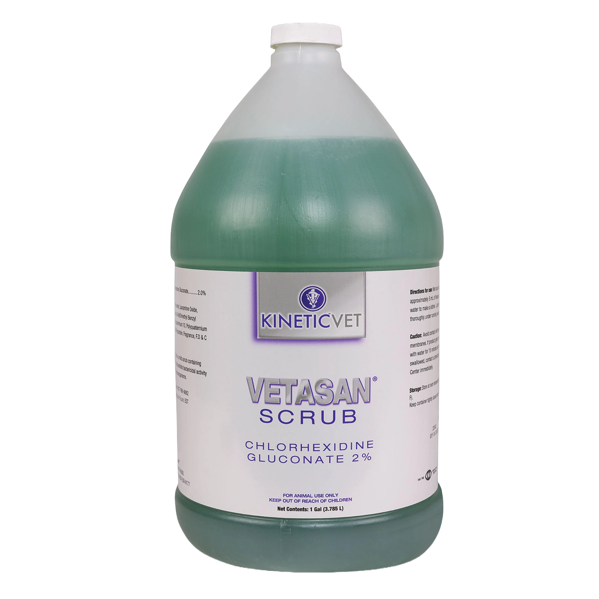 Vetasan® Scrub,"One-gallon bottle of green liquid with white screw cap"