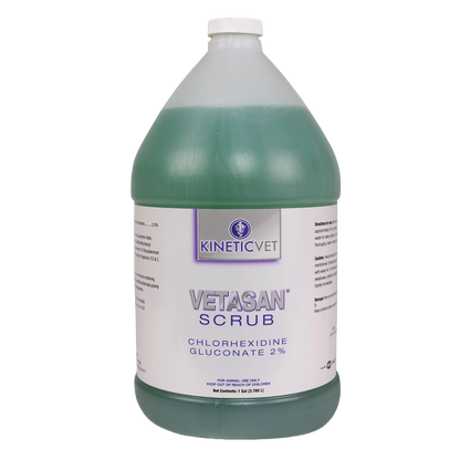 Vetasan® Scrub,"One-gallon bottle of green liquid with white screw cap"