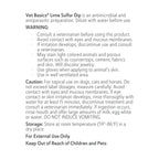 Vet Basics® Lime Sulfur Dip,"Back label of product bottle with warning and caution text"