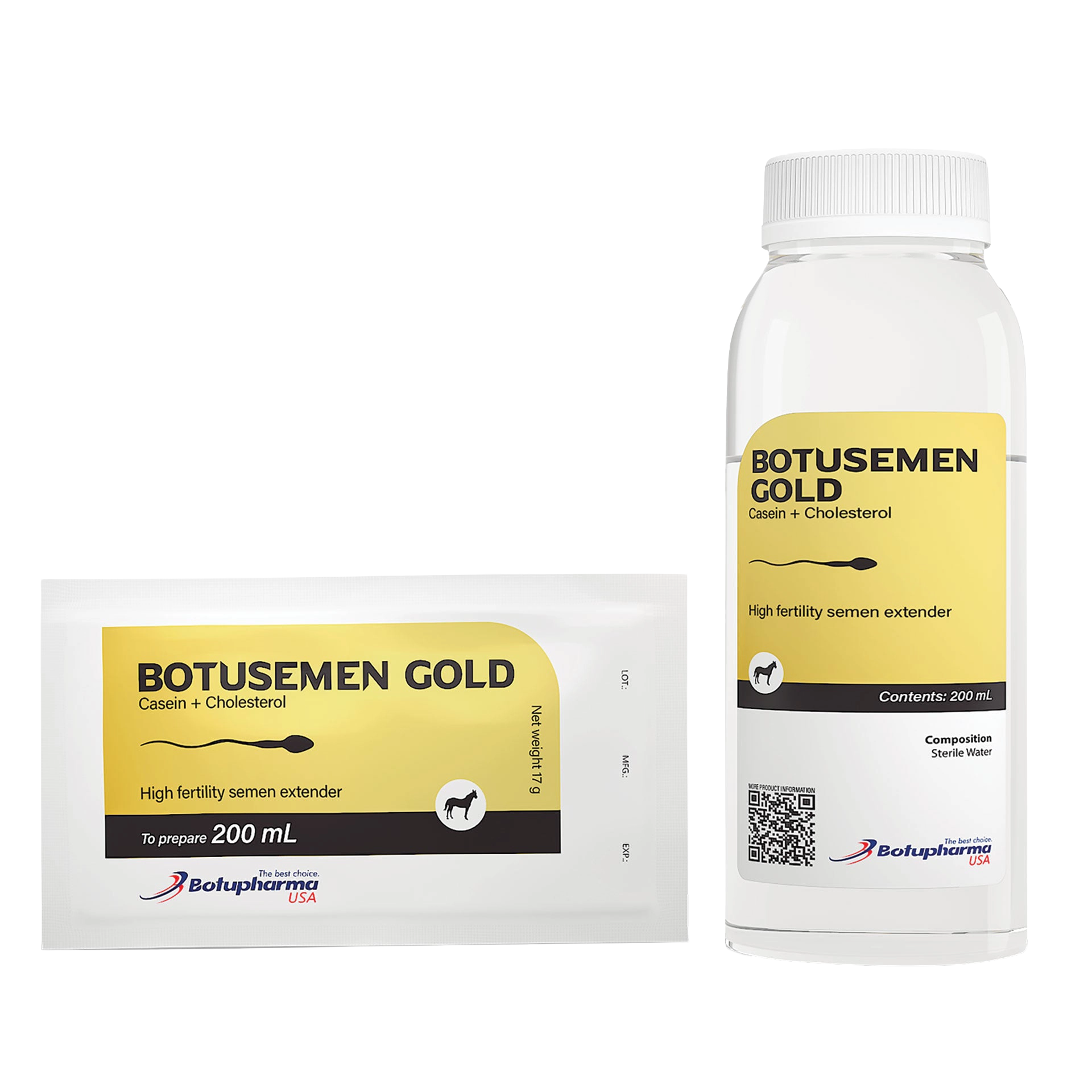BotuSemen Gold,"White bottle and sachet with yellow labels"
