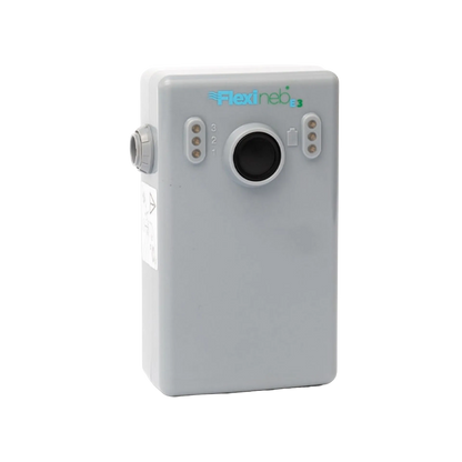 Flexineb® E3 Controller Kit and Battery Connector Cable,"Gray controller unit with front button and side port"