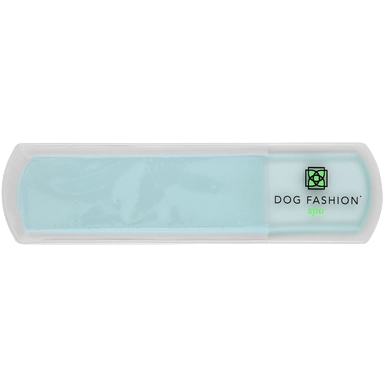 Glass Nail File,"Light blue glass nail file in clear plastic sleeve"