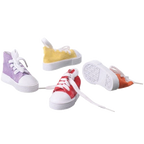 Sneakers,"Four miniature canvas sneakers in assorted colors"