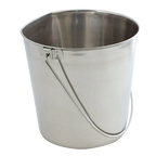 Flat-sided Pails without Hooks,"Metal pail with flat side and wire handle"