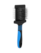 Doodle Firm Slicker Brush,"Rectangular slicker brush with blue and black handle"