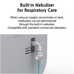 ICU 120 Bundle with 5L Veterinarian Oxygen Concentrator by Rcom USA,"Close-up of built-in nebulizer attachment on concentrator"