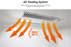 ICU 190 by Rcom USA,"Ceiling air vent with orange airflow arrows and 40°C icon"