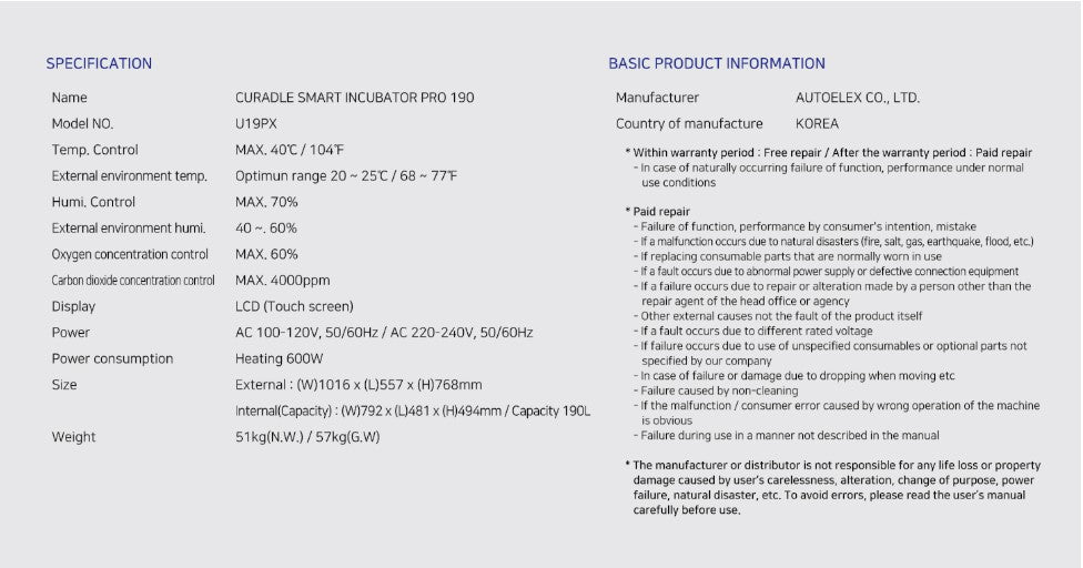 ICU 190 by Rcom USA,"Product specification and basic information sheet"