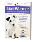 Triple Wormer®,"Front view of box with dog image and 12 chewable tablets"