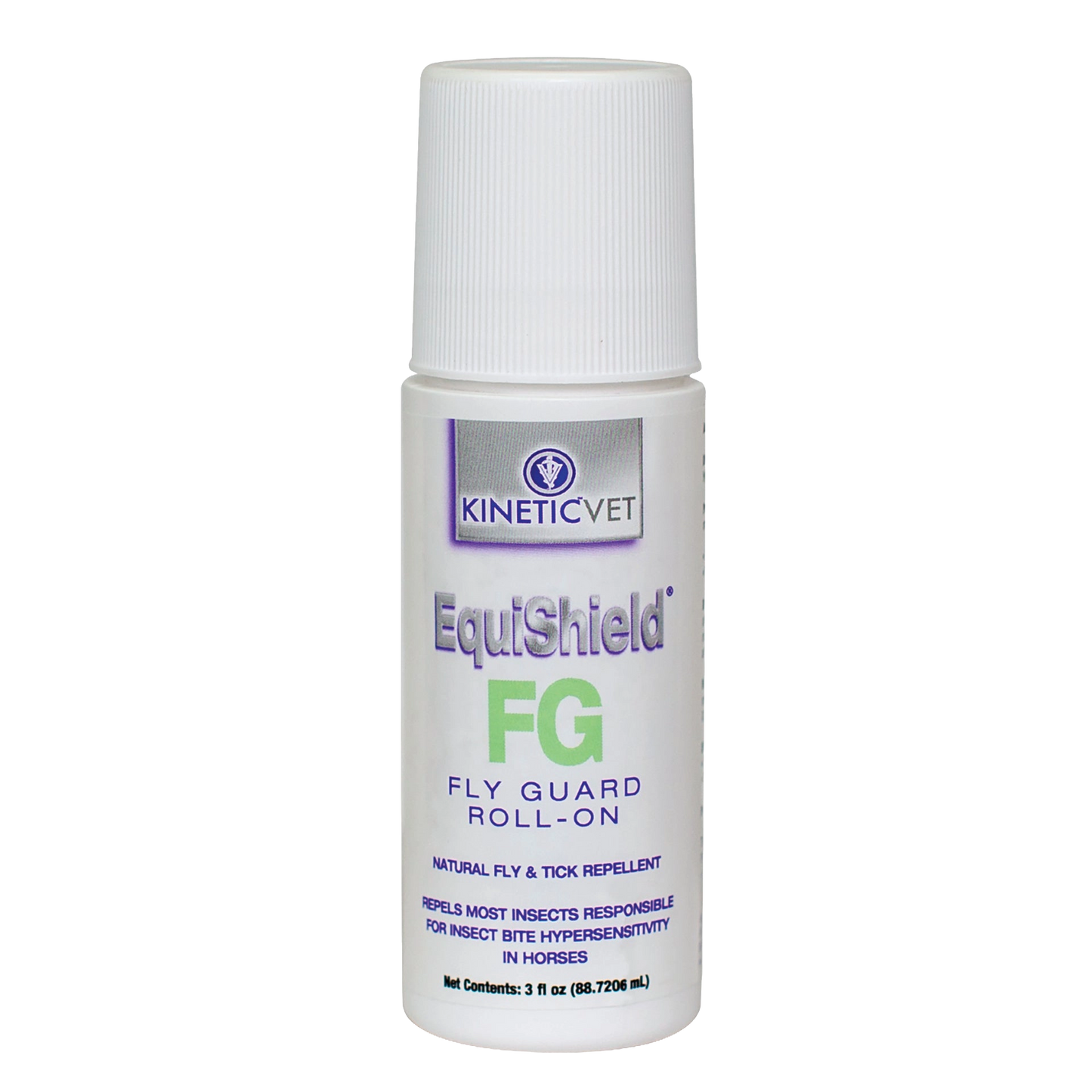 EquiShield® FG (Fly Guard) Roll-On and Salve,"White roll-on bottle with ribbed cap"