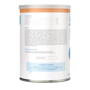 KMR®,"Back view of powdered formula can with label"