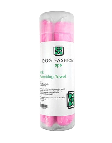 Absorption Towel,"Pink towel in clear plastic tube"
